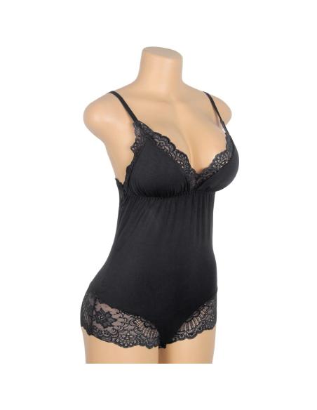 Subblime - teddy detalle encaje floral negro s/m