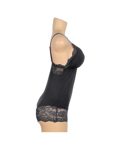 Subblime - teddy detalle encaje floral negro s/m