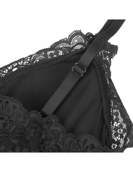Subblime - teddy detalle encaje floral negro s/m
