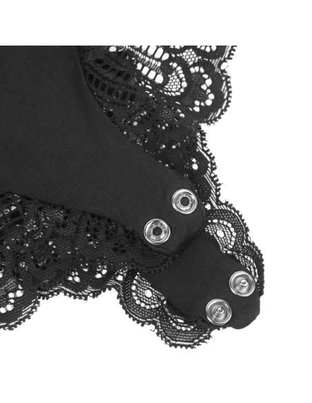 Subblime - teddy detalle encaje floral negro s/m