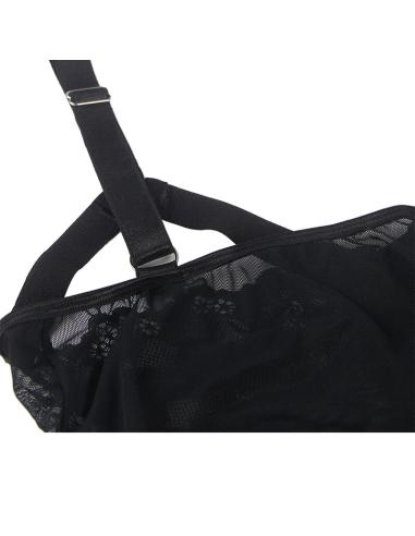 Subblime - teddy con liguero detalle tiras pecho negro s/m