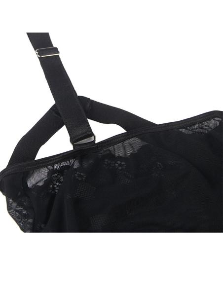 Subblime - teddy con liguero detalle tiras pecho negro s/m