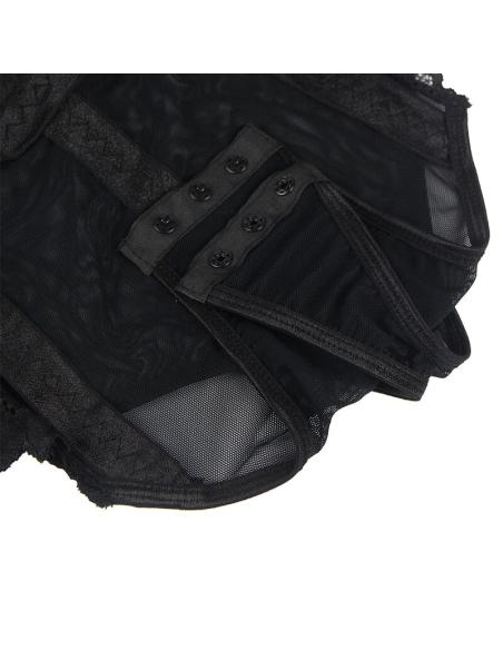 Subblime - teddy con liguero detalle tiras pecho negro s/m