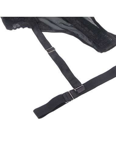 Subblime - teddy con liguero detalle tiras pecho negro s/m
