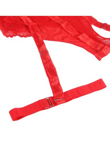 Subblime - teddy con liguero detalle tiras pecho rojo s/m