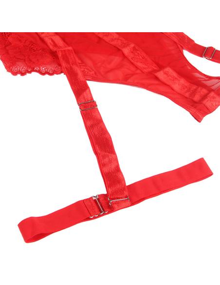 Subblime - teddy con liguero detalle tiras pecho rojo s/m