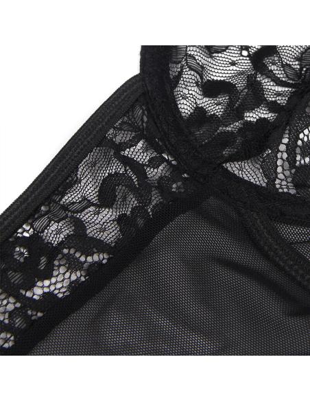Subblime - teddy con liga detalle encajes y tiras negro s/m