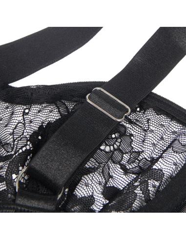 Subblime - teddy con liga detalle encajes y tiras negro s/m
