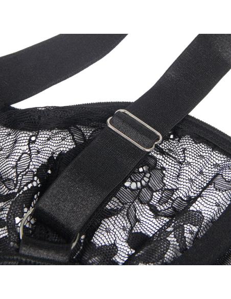 Subblime - teddy con liga detalle encajes y tiras negro s/m