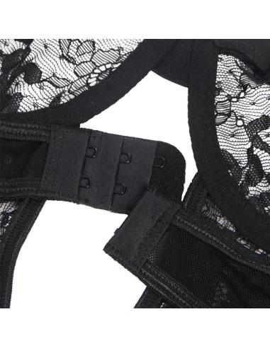 Subblime - teddy con liga detalle encajes y tiras negro s/m