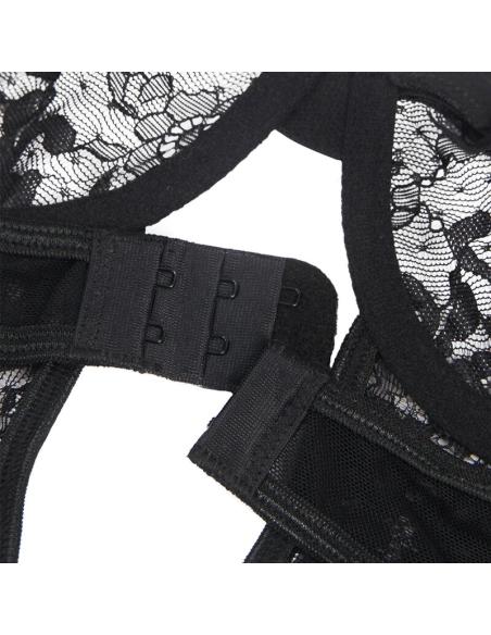 Subblime - teddy con liga detalle encajes y tiras negro s/m