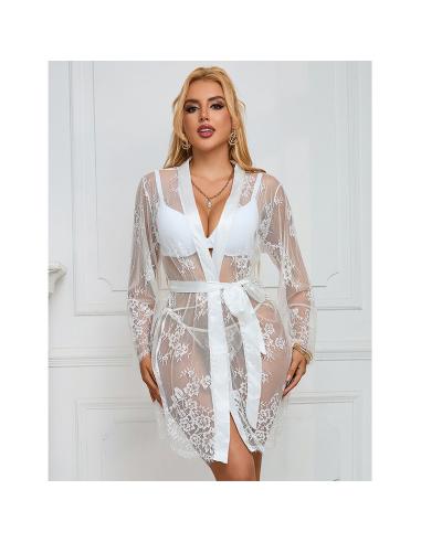 Subblime - 954376 camisón de manga larga con diseño floral blanco l/xl