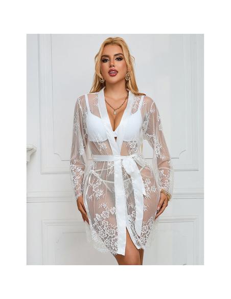 Subblime - 954376 camisón de manga larga con diseño floral blanco l/xl