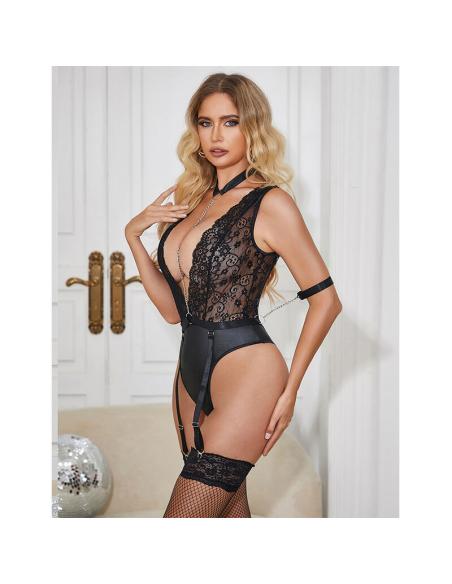 Subblime - 954390 body sexy con ligueros negro l/xl