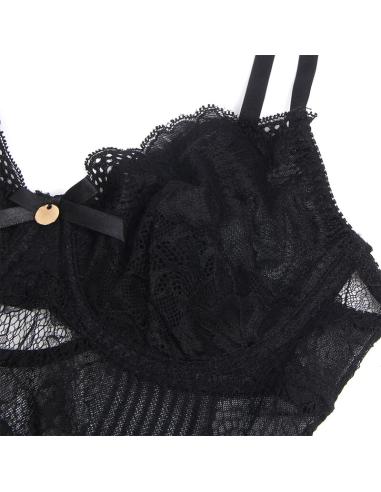Subblime - 955625 body de encaje con cierre inferior negro l/xl