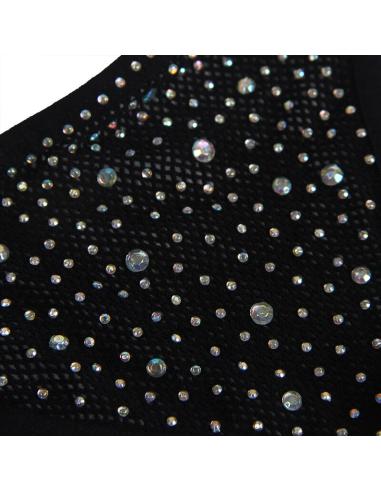 Subblime - 952174 bodystocking de rejilla con guantes y diamantes negro talla única