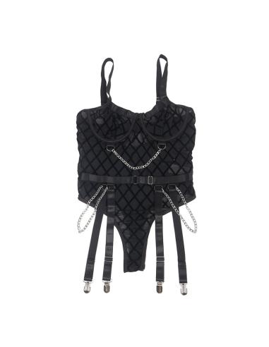 Subblime - 954260 body con cadenas + ligueros negro s/m