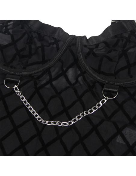 Subblime - 954260 body con cadenas + ligueros negro s/m