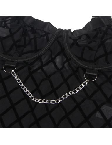 Subblime - 954277 body con cadenas + ligueros negro l/xl