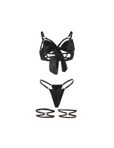 Subblime - 955199 set sujetador con lazo negro ajustable s/m