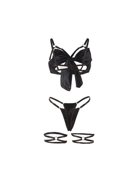 Subblime - 955199 set sujetador con lazo negro ajustable s/m