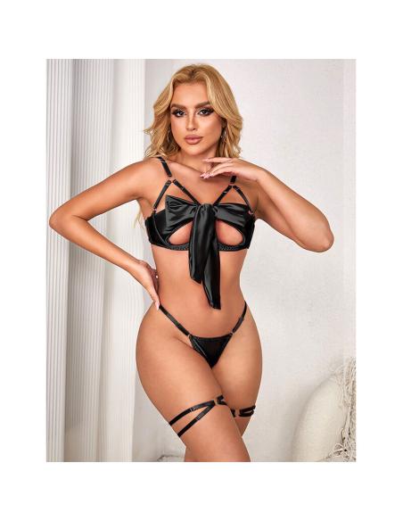 Subblime - 955199 set sujetador con lazo negro ajustable s/m