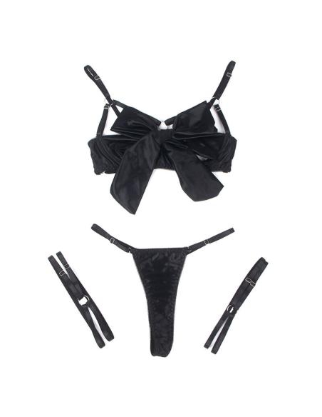 Subblime - 955205 set sujetador con lazo negro ajustable l/xl