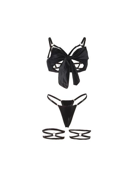 Subblime - 955205 set sujetador con lazo negro ajustable l/xl