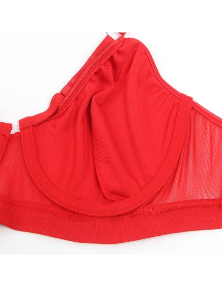Subblime - 955250 set sujetador con liguero bondage rojo s/m