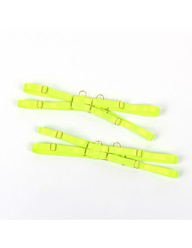 Subblime - 955281 set sujetador con collar y detalles para piernas verde fluorescente l/xl