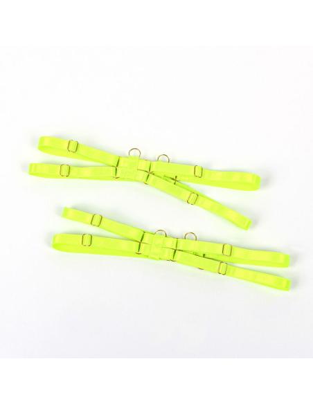 Subblime - 955281 set sujetador con collar y detalles para piernas verde fluorescente l/xl