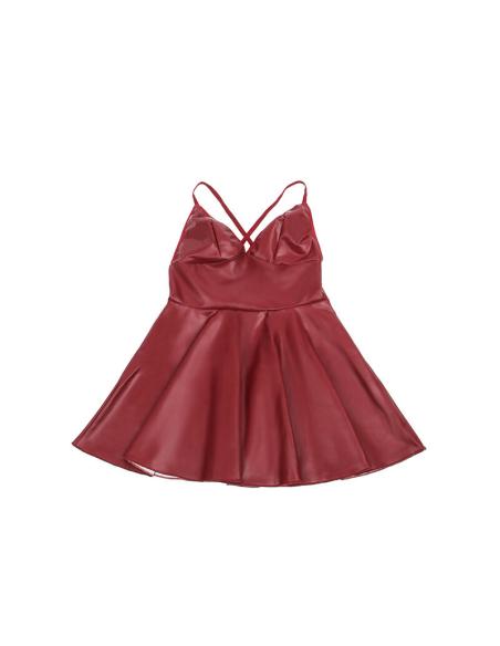 Subblime - 955403 vestido con tirantes de cuero burdeos l/xl