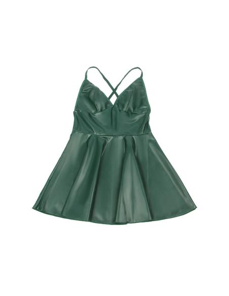 Subblime - 955434 vestido con tirantes de cuero verde s/m