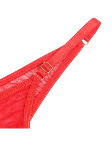 Subblime - 955526 conjunto sujetador con cadenas y corazón de malla rojo l/xl