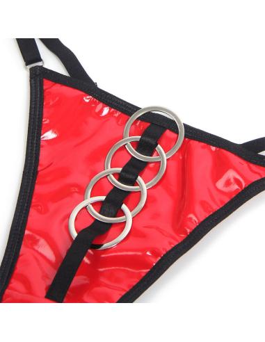 Subblime - 955540 conjunto sujetador con cremallera de malla de charol rojo l/xl
