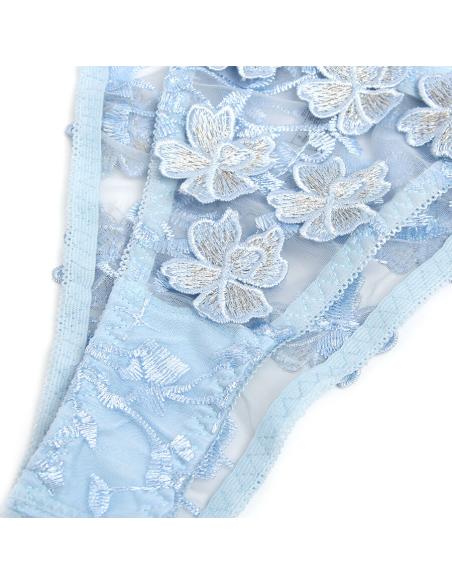 Subblime - 957629 conjunto sujetador y panties con bordados de flores celeste s/m