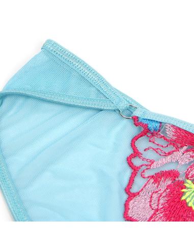Subblime - 957643 conjunto sujetador y liguero con bordados de flores rosas s/m