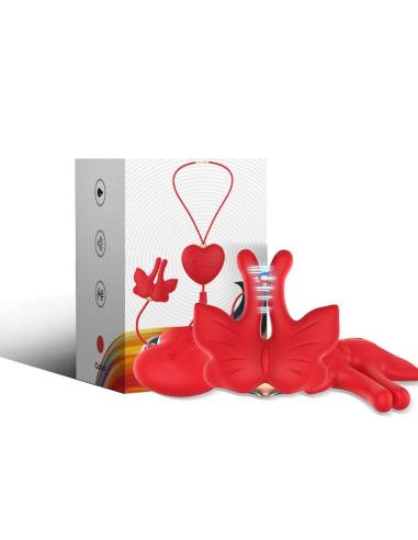 Armony - pinzas para pezones magnética con vibración forma mariposa rojo