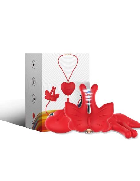 Armony - pinzas para pezones magnética con vibración forma mariposa rojo