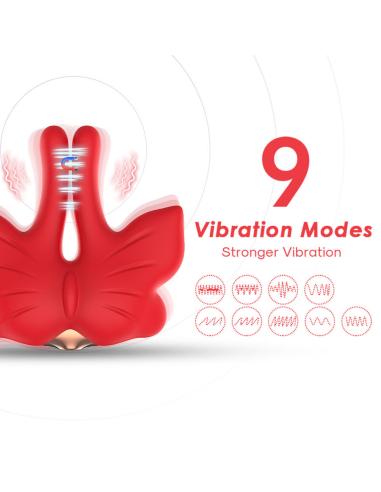 Armony - pinzas para pezones magnética con vibración forma mariposa rojo