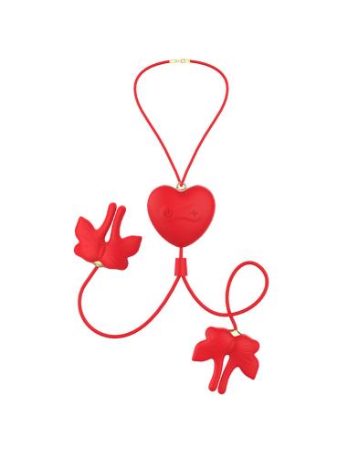 Armony - pinzas para pezones magnética con vibración forma mariposa rojo
