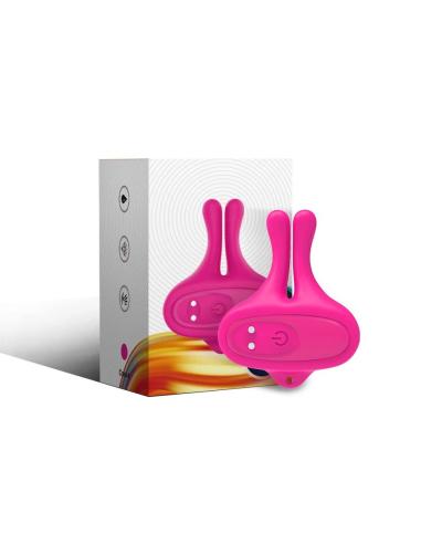 Armony - pinzas para pezones magnética con vibración forma conejo rosa