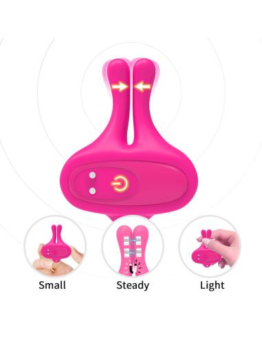 Armony - pinzas para pezones magnética con vibración forma conejo rosa