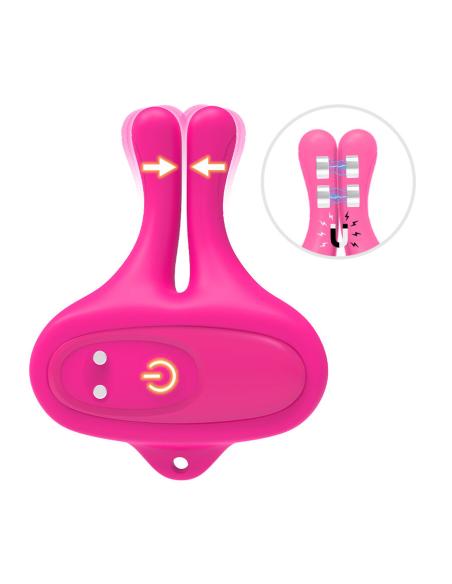 Armony - pinzas para pezones magnética con vibración forma conejo rosa