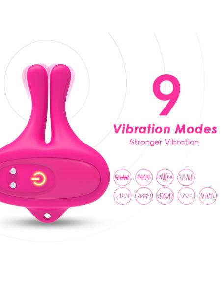 Armony - pinzas para pezones magnética con vibración forma conejo rosa