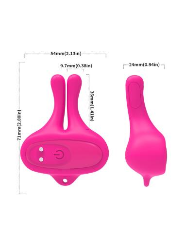 Armony - pinzas para pezones magnética con vibración forma conejo rosa