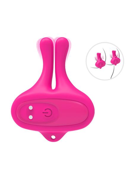 Armony - pinzas para pezones magnética con vibración forma conejo rosa