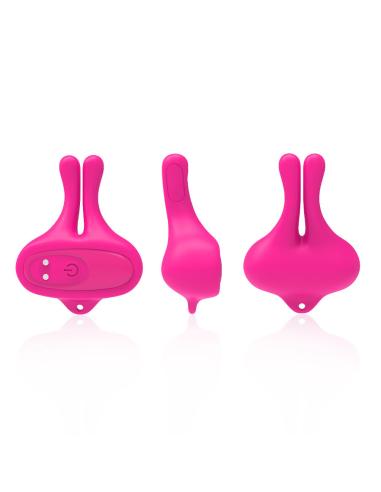 Armony - pinzas para pezones magnética con vibración forma conejo rosa