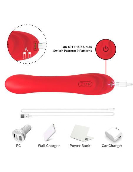Armony - vibrador con lengua oscilante rojo