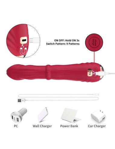 Armony - dildo vibrador estimulador punto a termoajustable rojo